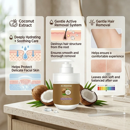 🥥 Painless hair removal, gently inhibits hair growth: Coconut hair removal cream