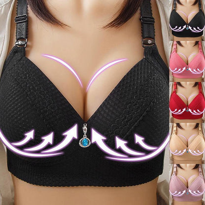 2025 WOMEN BACK BUCKLE COTTON BRAS WIRE FREE PLUS SIZE SHOULDER STRAPS BRASIERES COMFORT