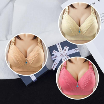 2025 WOMEN BACK BUCKLE COTTON BRAS WIRE FREE PLUS SIZE SHOULDER STRAPS BRASIERES COMFORT