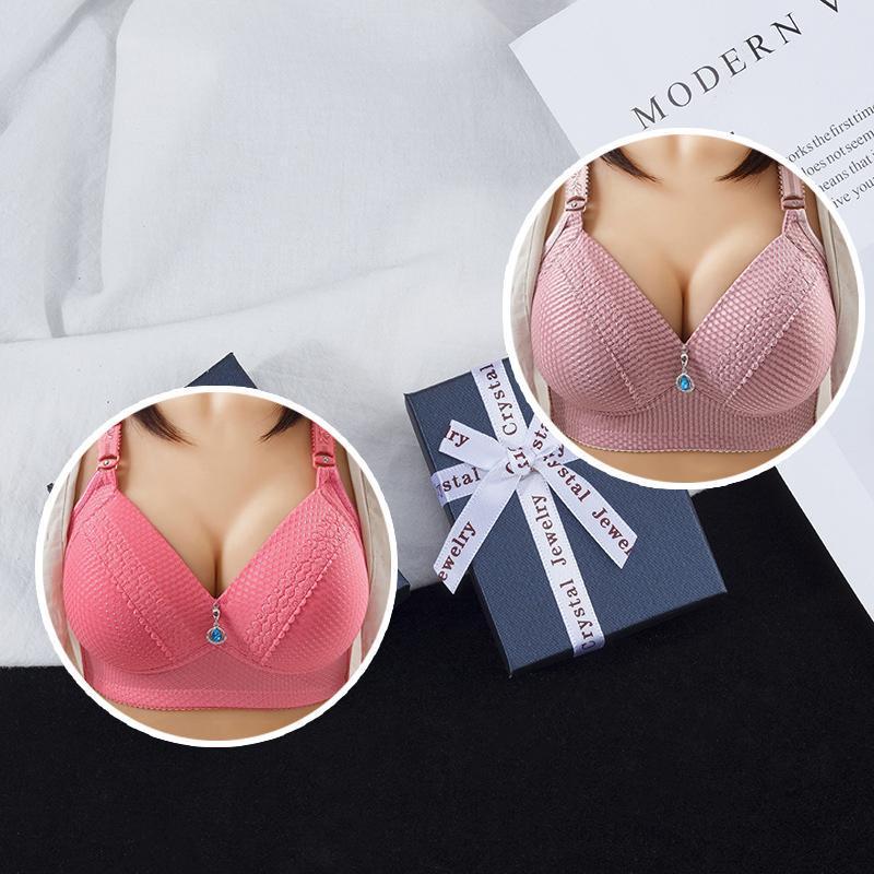 2025 WOMEN BACK BUCKLE COTTON BRAS WIRE FREE PLUS SIZE SHOULDER STRAPS BRASIERES COMFORT