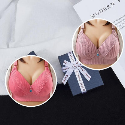 2025 WOMEN BACK BUCKLE COTTON BRAS WIRE FREE PLUS SIZE SHOULDER STRAPS BRASIERES COMFORT
