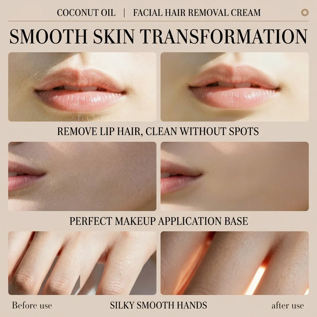 🥥 Painless hair removal, gently inhibits hair growth: Coconut hair removal cream