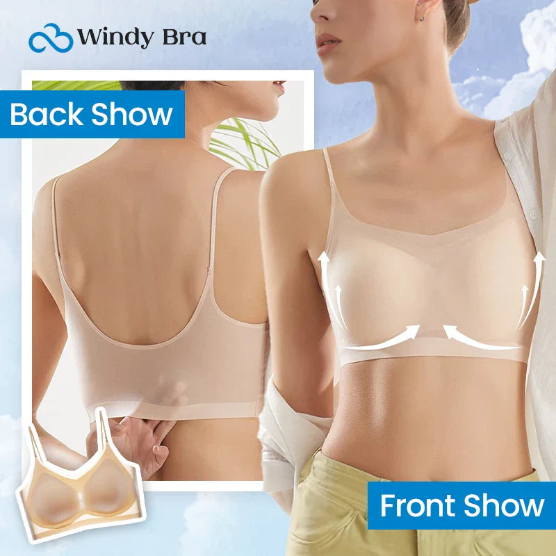 Summer seamless ultra thin plus size ice silk comfort bra