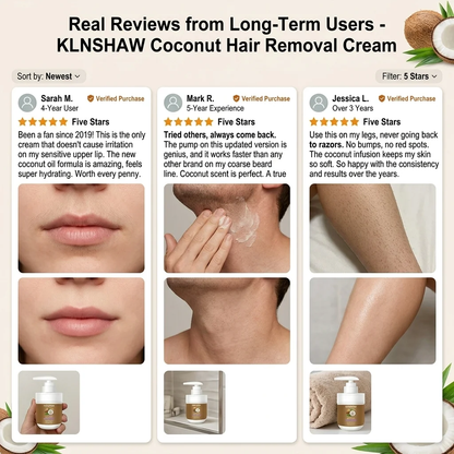 🥥 Painless hair removal, gently inhibits hair growth: Coconut hair removal cream
