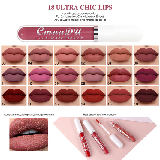 💖10Pcs Liquid Matte Matt Lipstick Set, Long Lasting Lipstick 24 hour Waterproof Lip Gloss