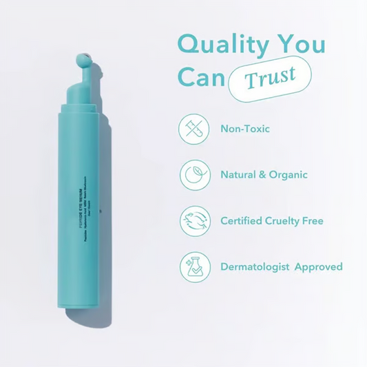 Peptide Eye Serum - Cooling Rollerball Under Eye Serum for Puffiness Dark Circles & Wrinkles with Peptides Hyaluronic Acid MSM & Reishi Mushroom