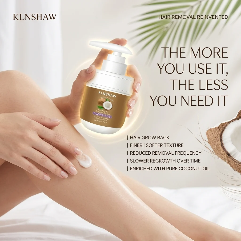 🥥 Painless hair removal, gently inhibits hair growth: Coconut hair removal cream