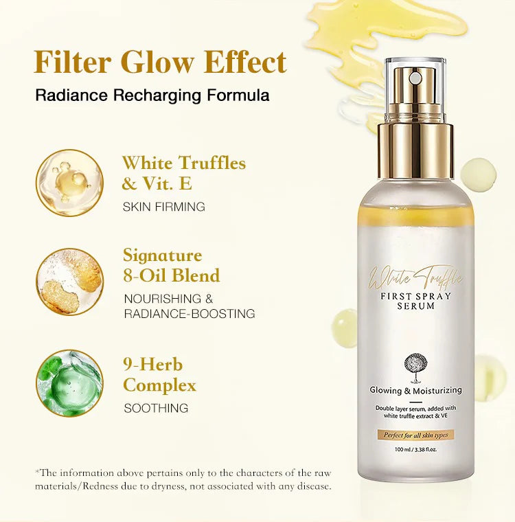✨ White Truffle Double-Layer Hydrating MistHE——Korean Glass Skin Starts With One Spray 💧🤍